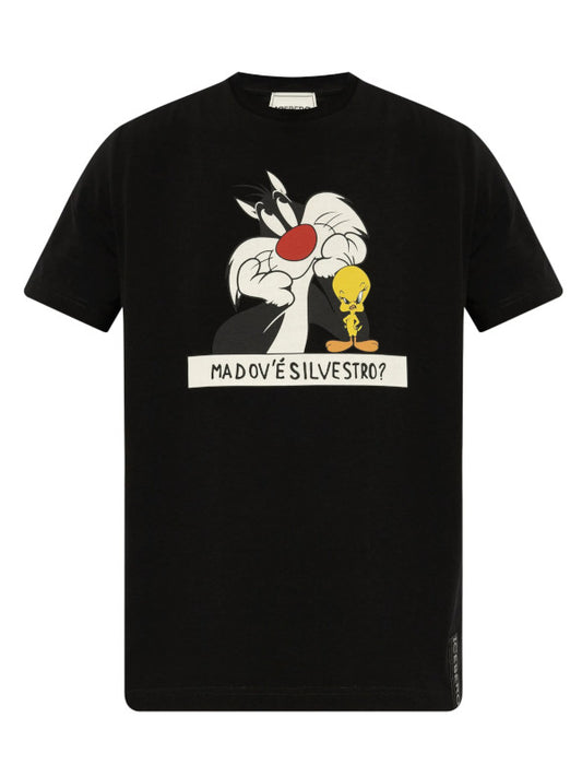Black Cartoon Graphic T-Shirt